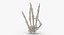 Human Hand Bones West Side Sign White and Yellow Collection 01 - 2 models 3D