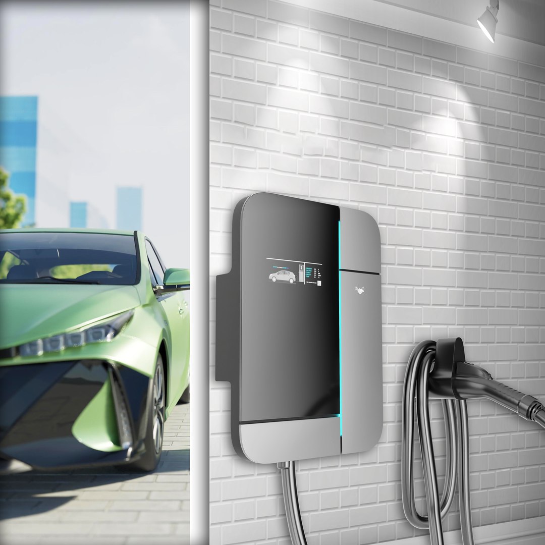 3D EV Charger - EV Charging Station Ready To Render - Blender -Cycles ...