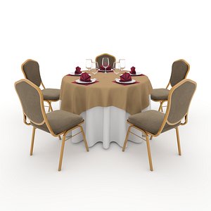 3D Banquet Table and Chair 18