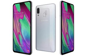 Samsung Galaxy A40 White Low Poly