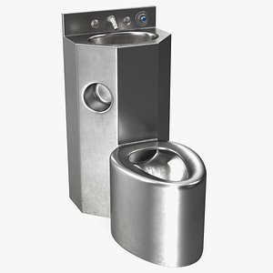 Dirty Stainless Steel Prison Toilet Sink Combo