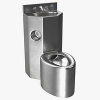 Dirty Stainless Steel Prison Toilet Sink Combo