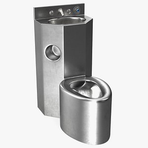 Dirty Stainless Steel Prison Toilet Sink Combo