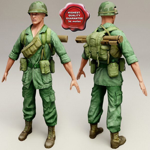 vietnam war soldier 3d model