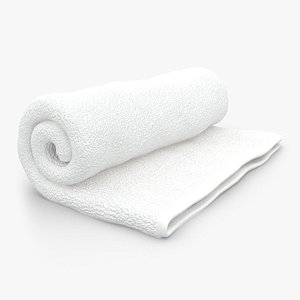 3d towel roll open white
