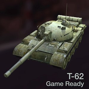 3d model t-62 soviet main battle tank