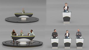 Round News desk 3D model