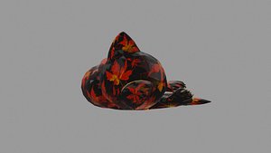 Autumn leaves kitten statue