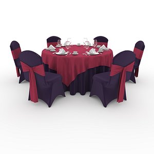 3D Banquet Table and Chair 61