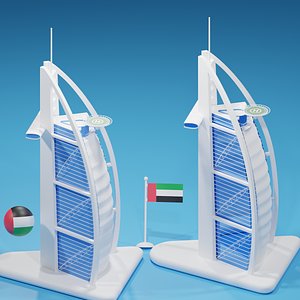 Burj Al Arab Hotel Dubai UAE 3D model