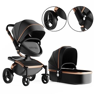 3D babyfond stroller and carriag model