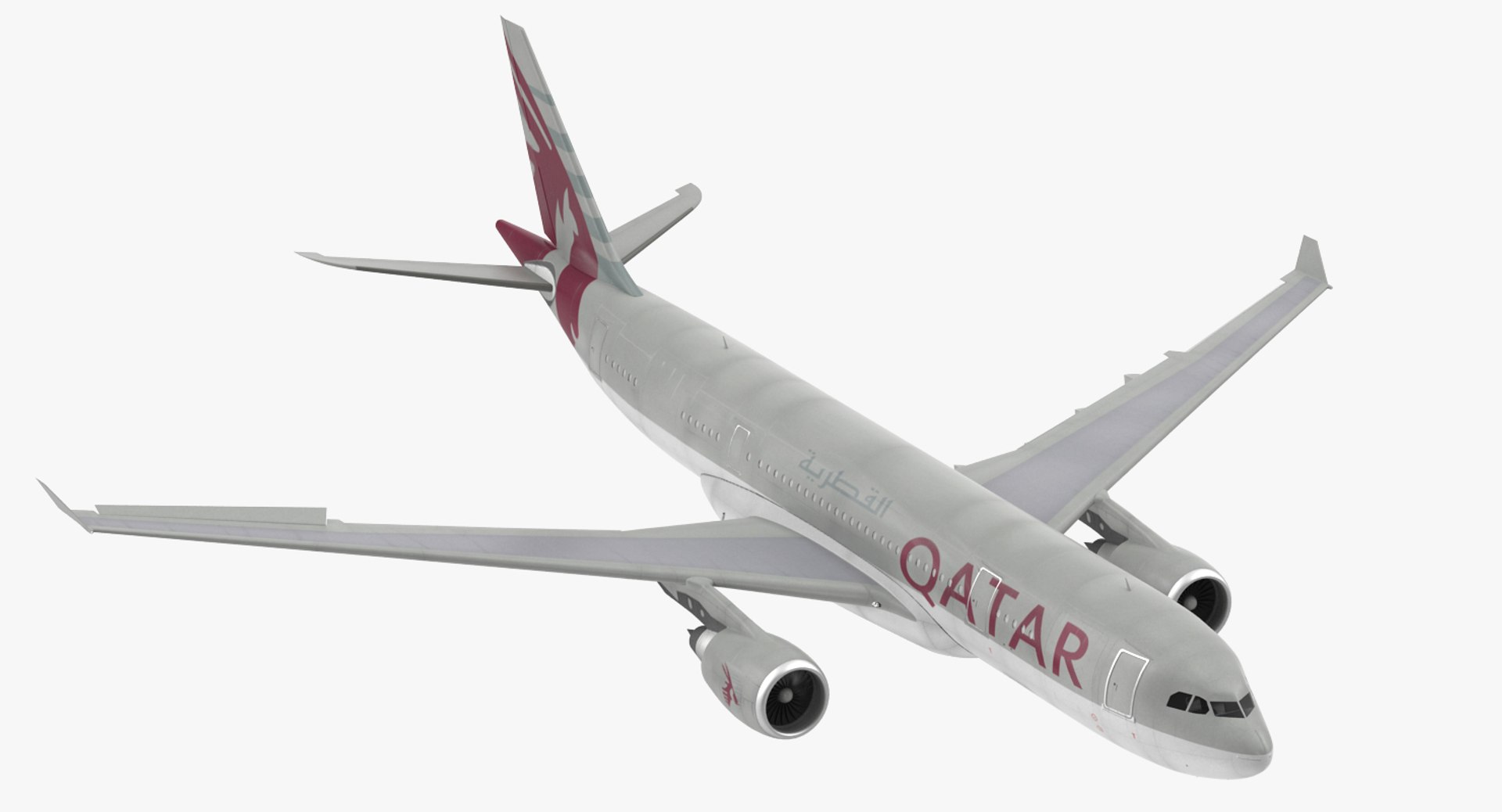 Airbus A330 P2F Qatar Rigged 3D Model 3D model preview
