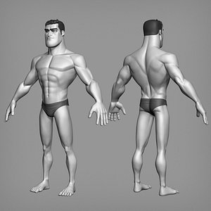 Cartoon male character Barry full body base mesh 3D model 3D