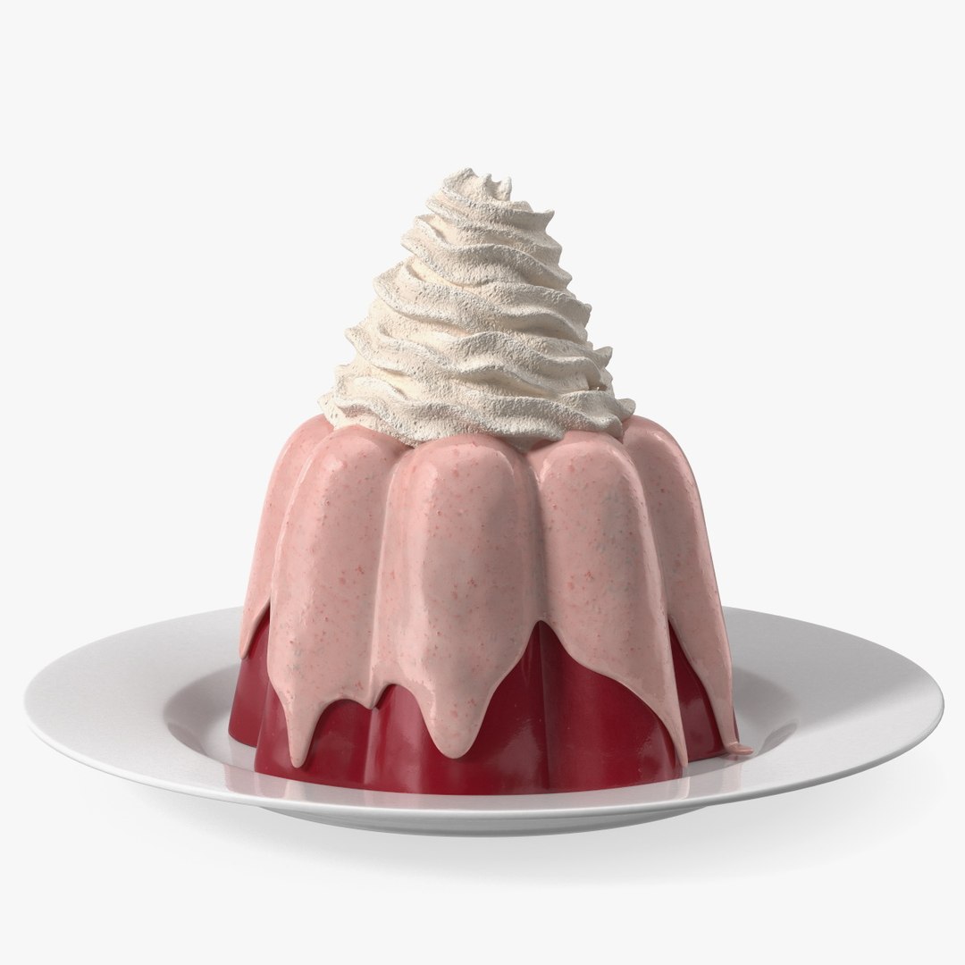 3D Jelly Pudding Chery On Plate Model TurboSquid 1734824