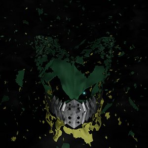 Vigilante Deku Mask With Cloth Disintegration Effect