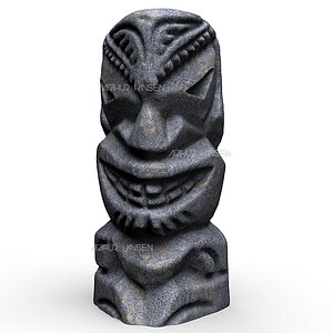 3d model statue hawaiian totem