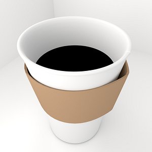 Large Paper Cup with Java Jacket and Coffee