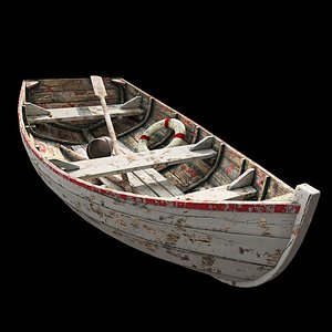 Old wooden painting boat