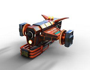 3D Sci-Fi Drone Freighter Rigged PBR 3D Model model