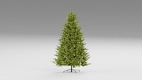 Green Christmas Tree with Warm Lights