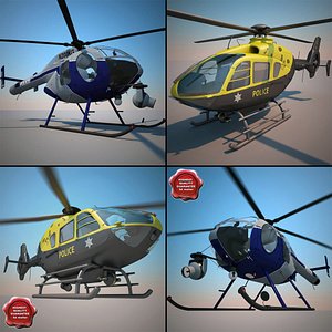 police helicopters 3d max