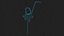 Crazy Straw Letter D low poly