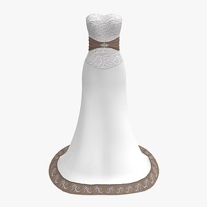 3D Bridal Wedding Gown model