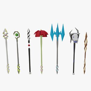 3D LOW POLY Staff Pack