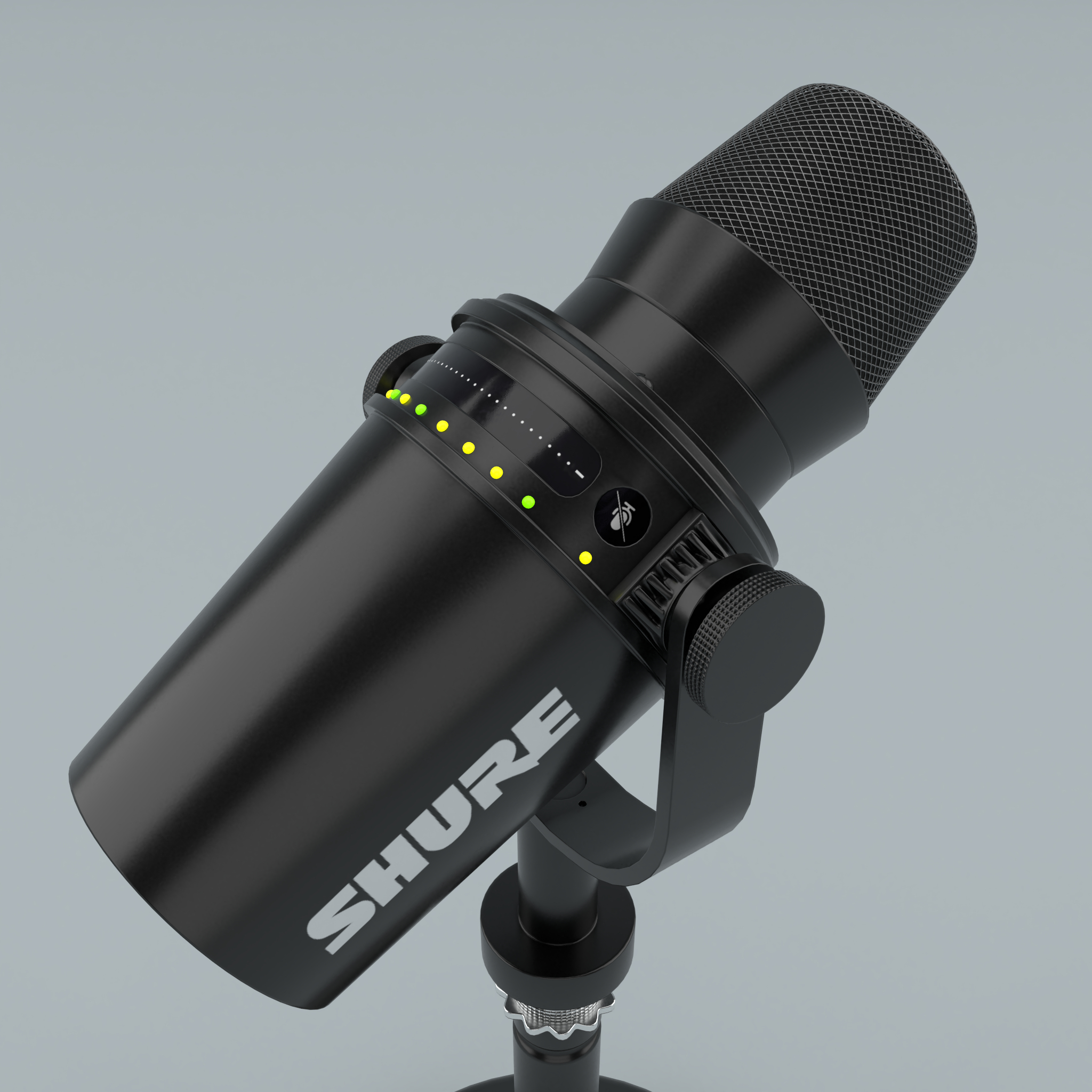 3D Shure MV7 Podcast Microphone Black model - TurboSquid 1763028