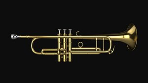 3D model trumpet instrument