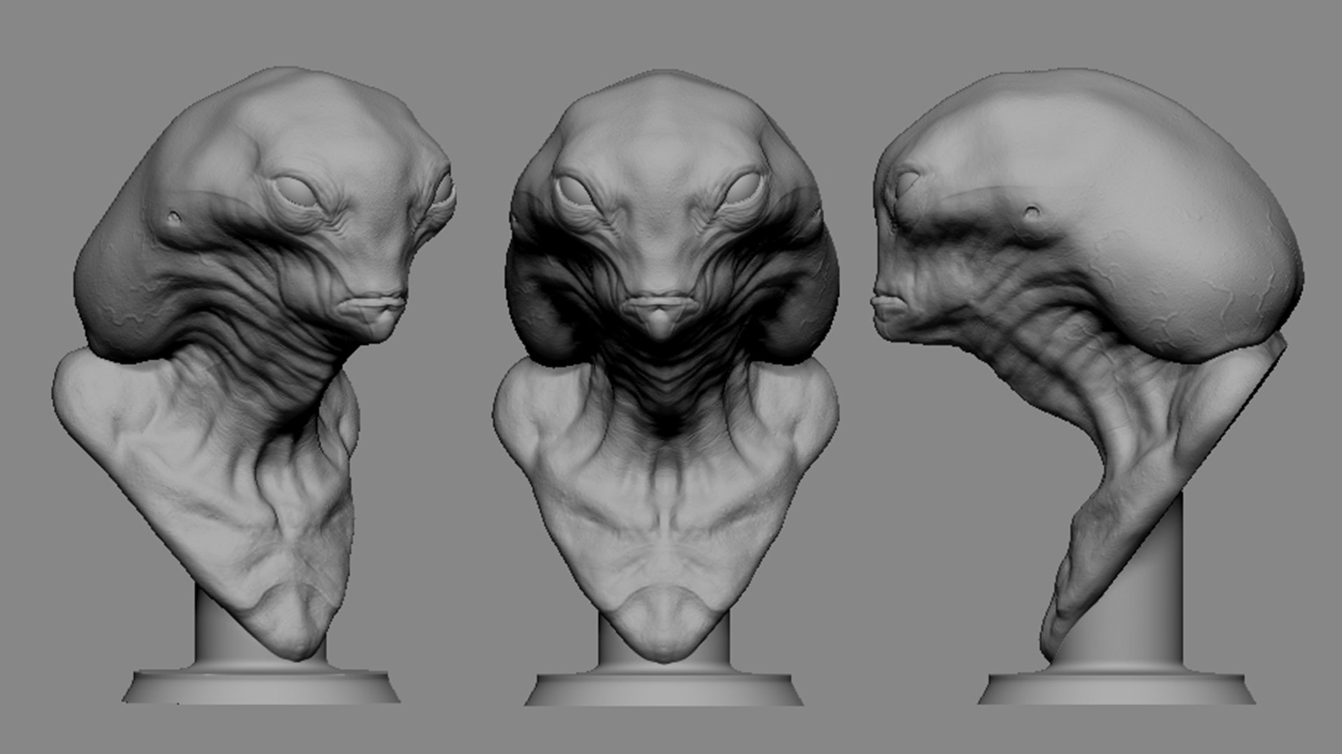 Free 3D Model Grey Alien Bust 3D Print Model Free TurboSquid 2057787