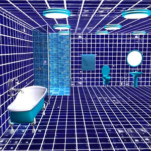 3D turkuoise bathroom model