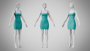 3D model Dress 52 Elf Green