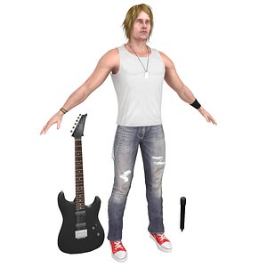 3D rockstar guitar microphone