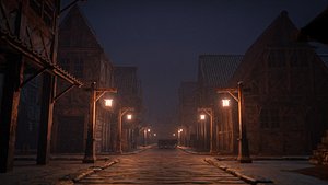 OLD MEDIEVAL BUILDING LOW POLY AND ASSET PACK model