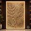 Mural em baixo-relevo com decoração moderna de folhas de palmeira tropicais em STL CNC 67
