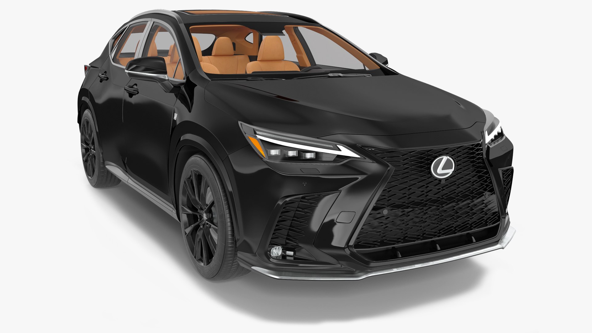 Luxury Lexus NX HYBRID 2024 Black Simple Interior 3D model preview
