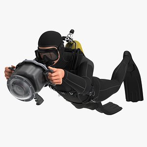 Diver with Underwater Camera Housing