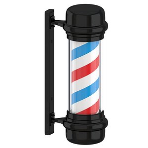 3D model Barber Shop Pole Black