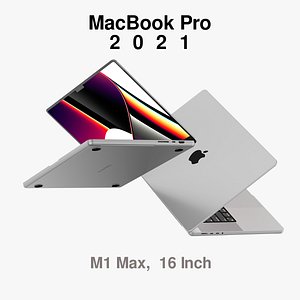 3D Apple MacBook Pro 2021 16 inch M1 Max model