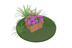 3D flower basket model