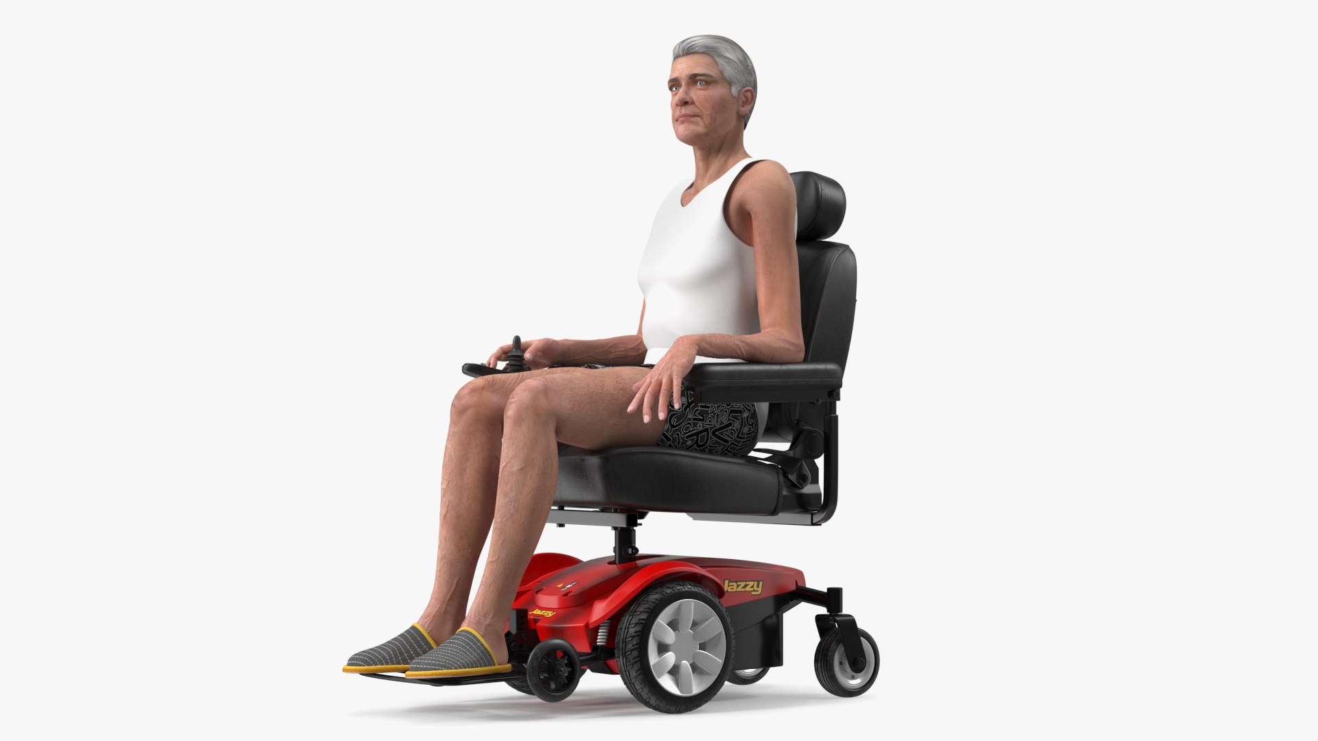Patient with Jazzy Select Wheelchair 3D model preview