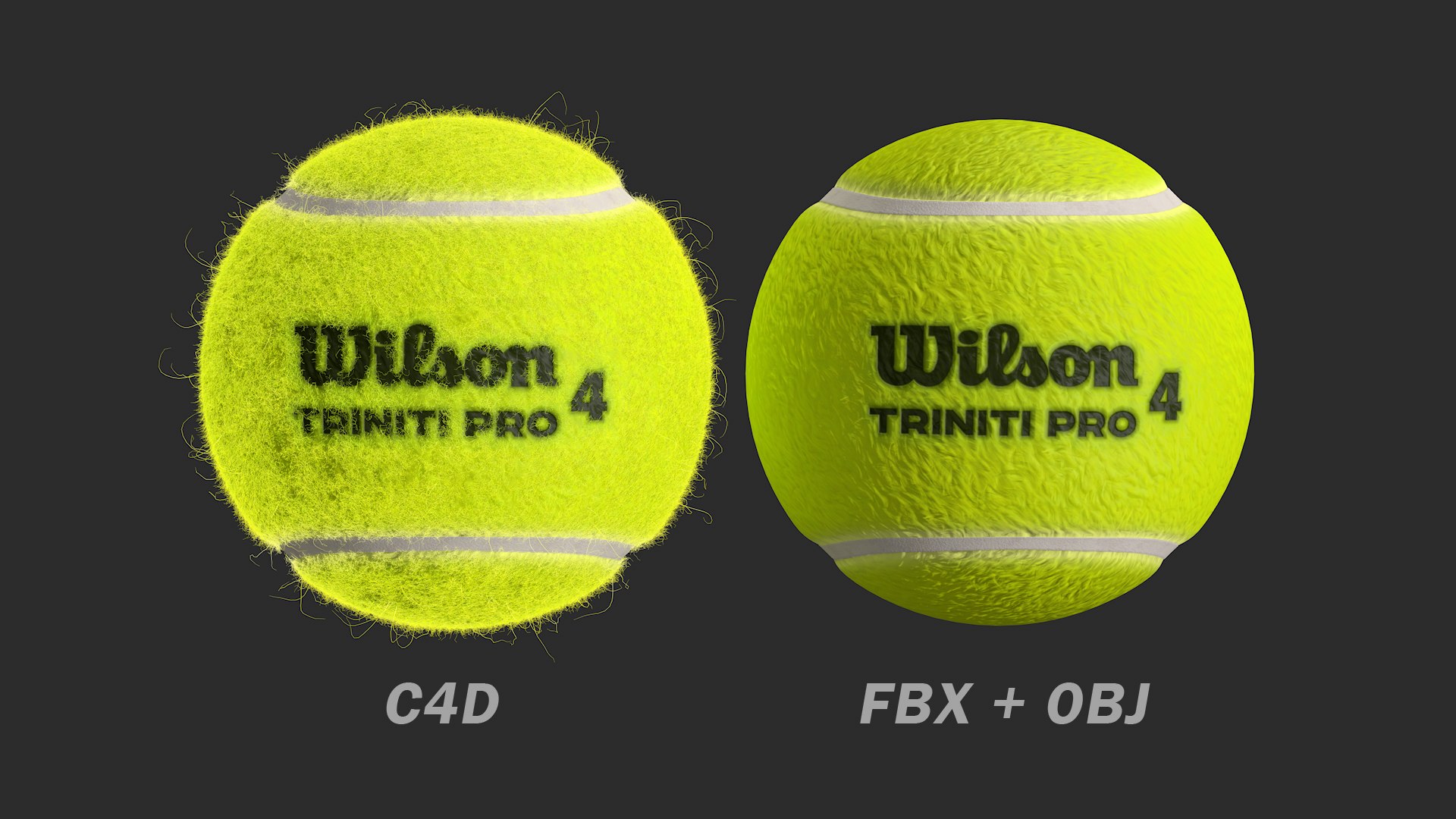 3D Realistic Wilson Triniti Pro 4 Tennis Ball Model TurboSquid 2107476