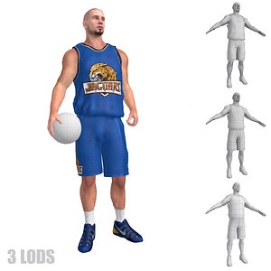 Basketball Player 5 LOD's Rigged