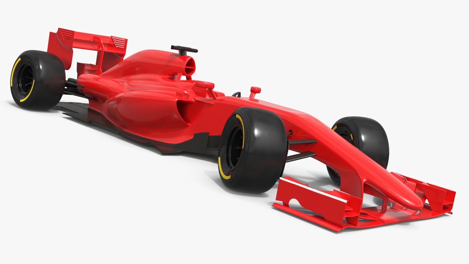 Formula One Racing Car With Rear Wing Red Rigged For Cinema 4D 3D Model ...