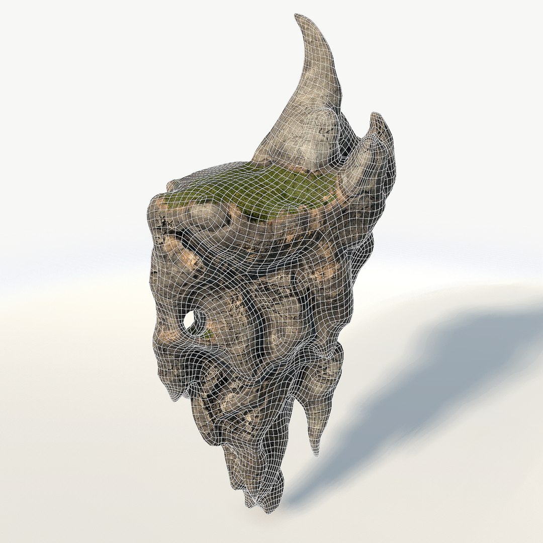 3d model floating island rock