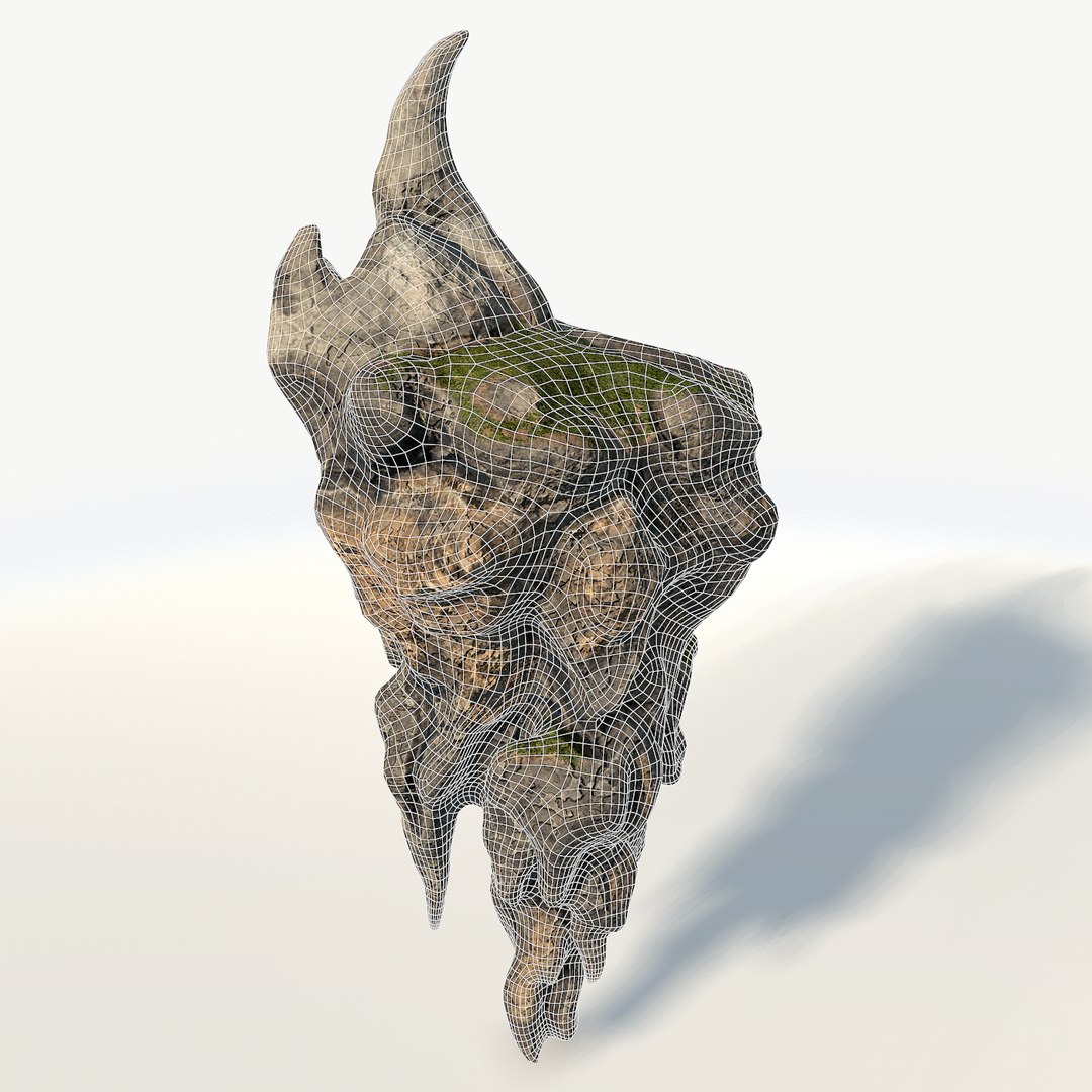 3d model floating island rock