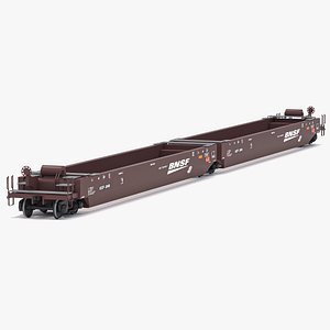 Double Stack Railcar BNSF 3D model