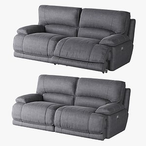 3D American Signature Furniture Mario 2 - Piece Dual-Power Reclining Sectional model
