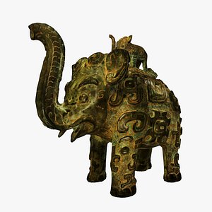 Chinese Ritual Bronze Elephant